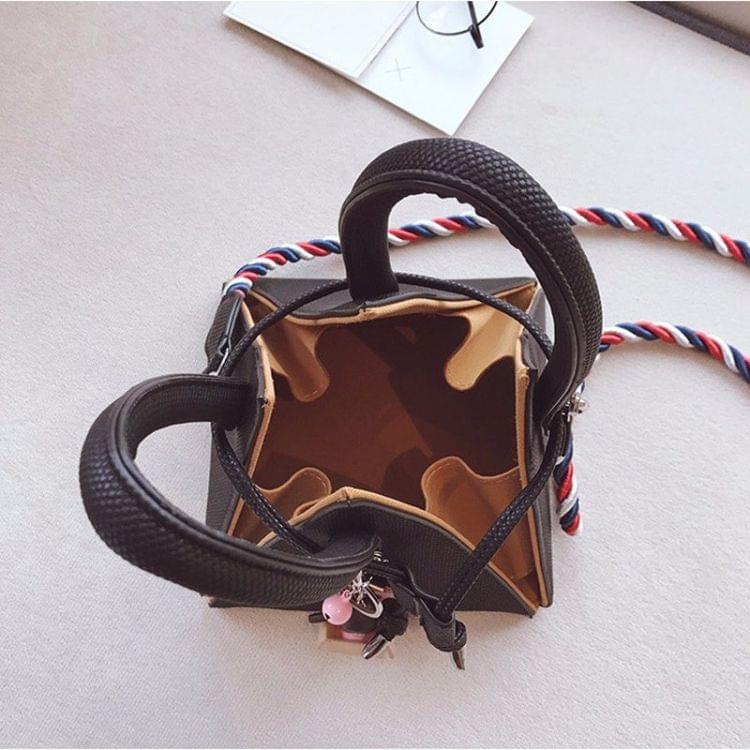 Pyramid Shaped PU Leather Single Shoulder Bag Ladies Handbag Messenger Bag (Pink)