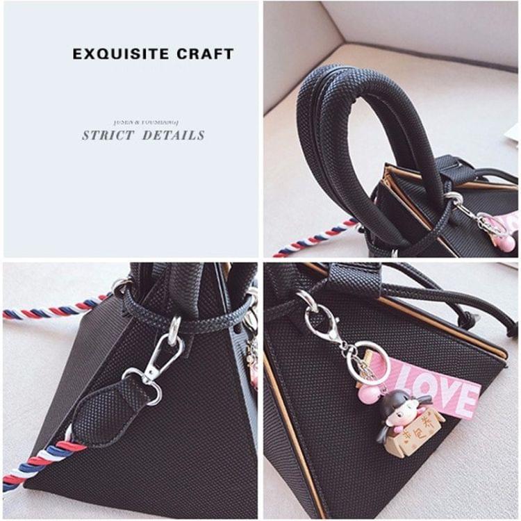 Pyramid Shaped PU Leather Single Shoulder Bag Ladies Handbag Messenger Bag (Pink)