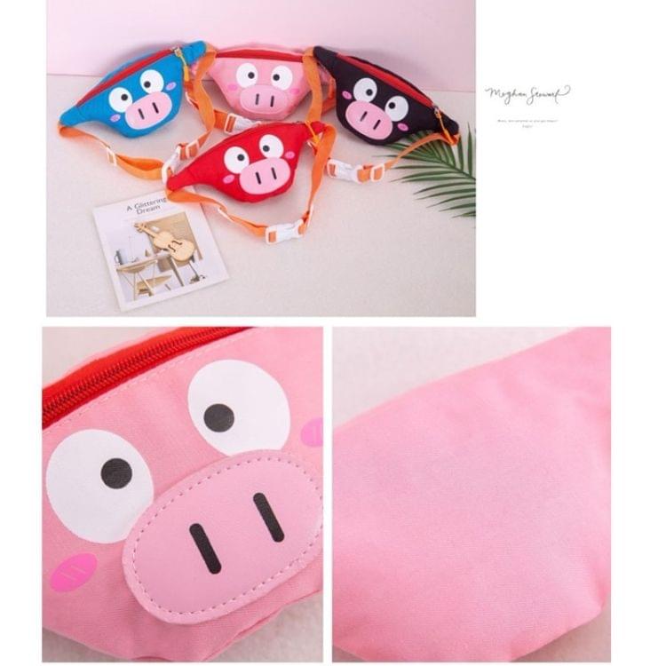Cute Pig Oxford Cloth Single Shoulder Bag Kids Waist Chest Bag Messenger Bag (Blue)