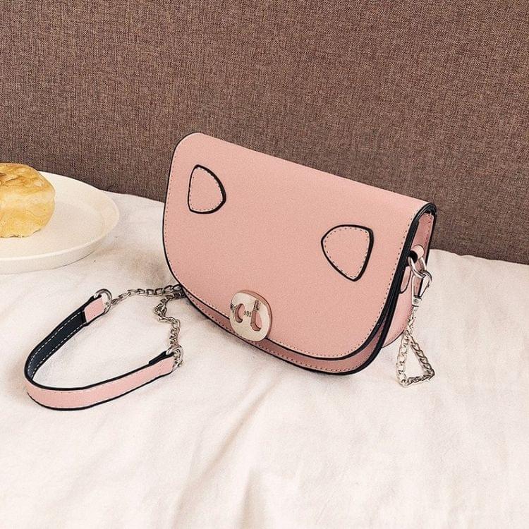 Three-dimensional Pig Casual Shoulder Bag Ladies Handbag Messenger Bag (Pink)