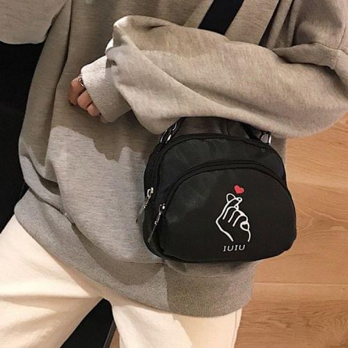 Leisure Fashion Heart Pattern Nylon Slant Shoulder Bag Handbag