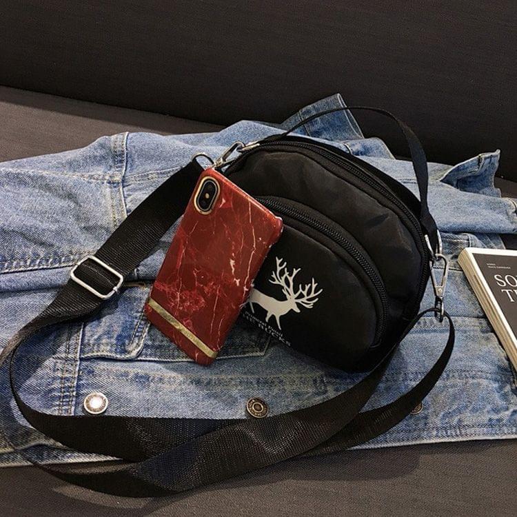 Leisure Fashion Heart Pattern Nylon Slant Shoulder Bag Handbag