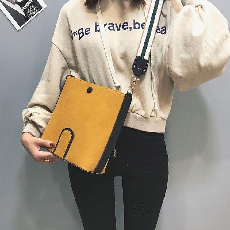 PU Casual Shoulder Bag Messenger Bag Ladies Handbag (Brown)