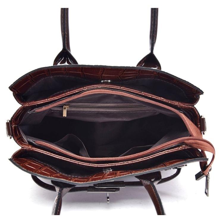 Casual Crocodile Texture PU Leather Shoulder Bag Ladies Handbag Messenger Bag (Dark Blue)