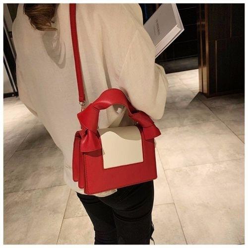 Color Matching Casual Small Square Bag Shoulder Bag Ladies Handbag Messenger Bag (Red)