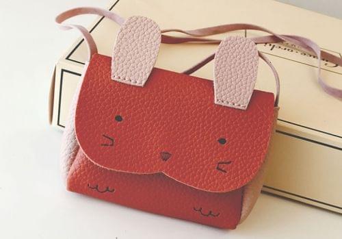 Girls PU Coin Purse Bag Rabbit Shoulder Bag(Red)