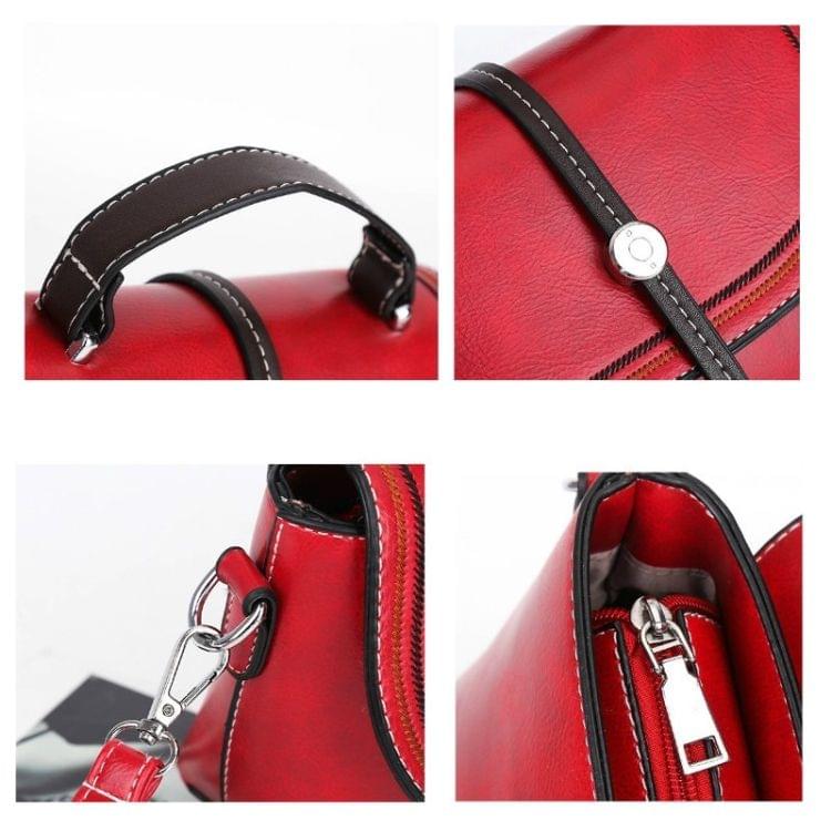 Fashion PU Leather Single Shoulder Bag Ladies Messenger Bag Handbag (Pink)