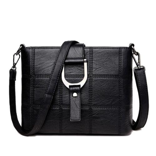 Luxury Messenger Bags Woman Bag Leather Shoulder Bags Tote Bag(Black)