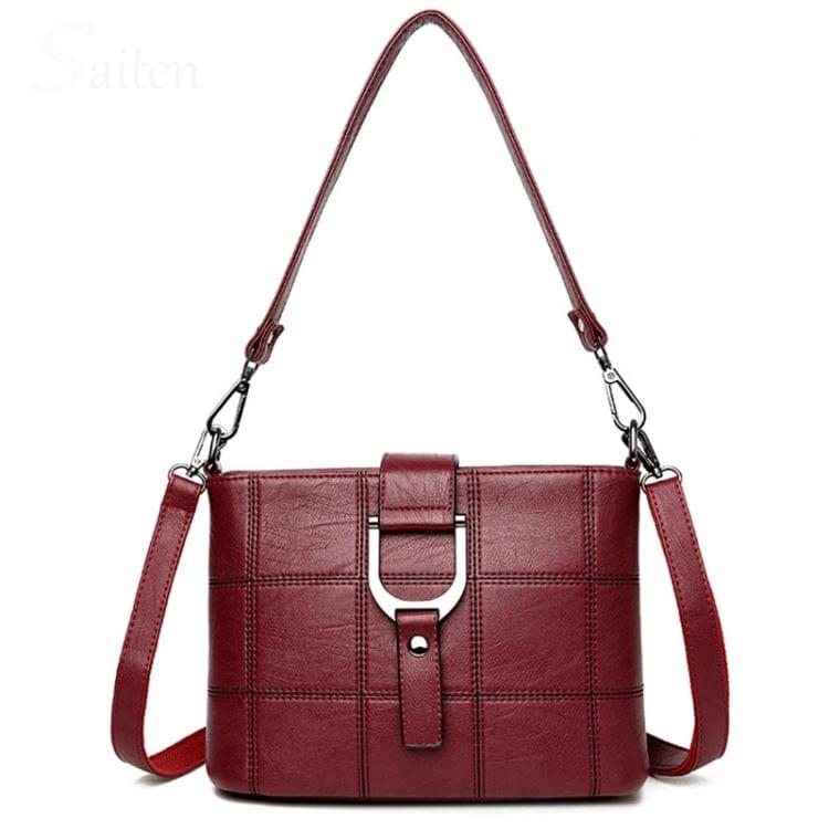 Luxury Messenger Bags Woman Bag Leather Shoulder Bags Tote Bag(Black)