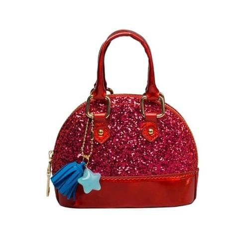 Cute Leather Shoulder Bag Messenger Bag Girls Solid Color Mini Zip Small Square Bag Tote Bag(Red)