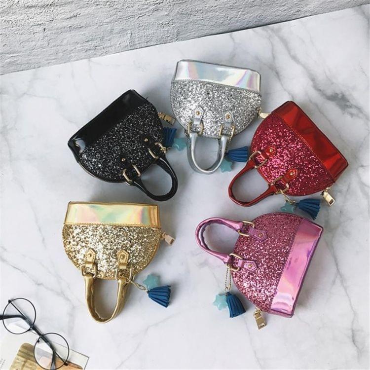 Cute Leather Shoulder Bag Messenger Bag Girls Solid Color Mini Zip Small Square Bag Tote Bag(Red)