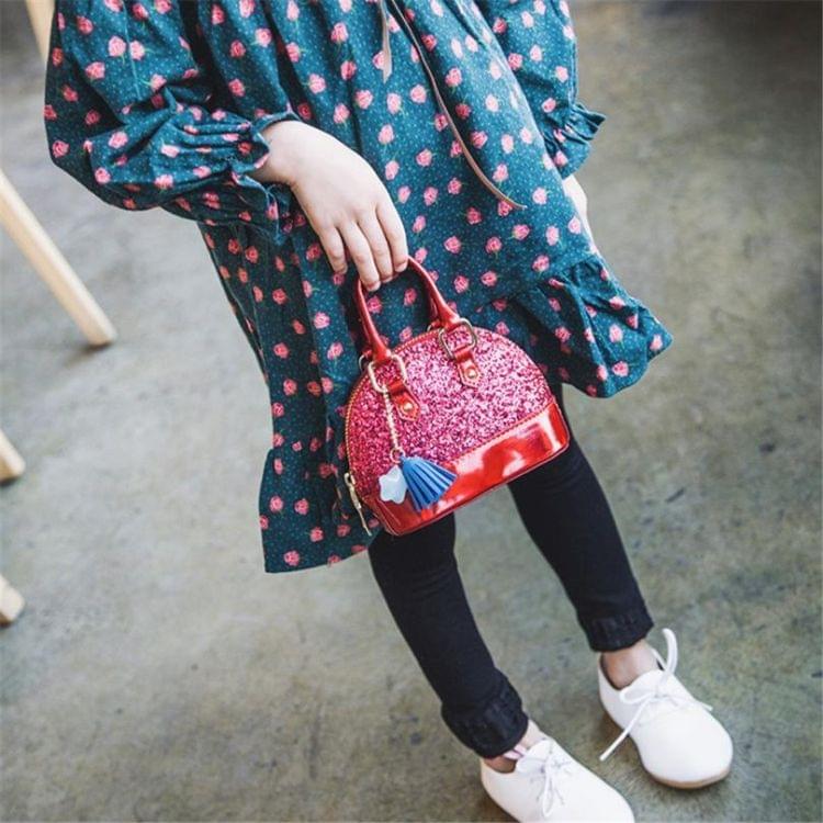Cute Leather Shoulder Bag Messenger Bag Girls Solid Color Mini Zip Small Square Bag Tote Bag(Red)