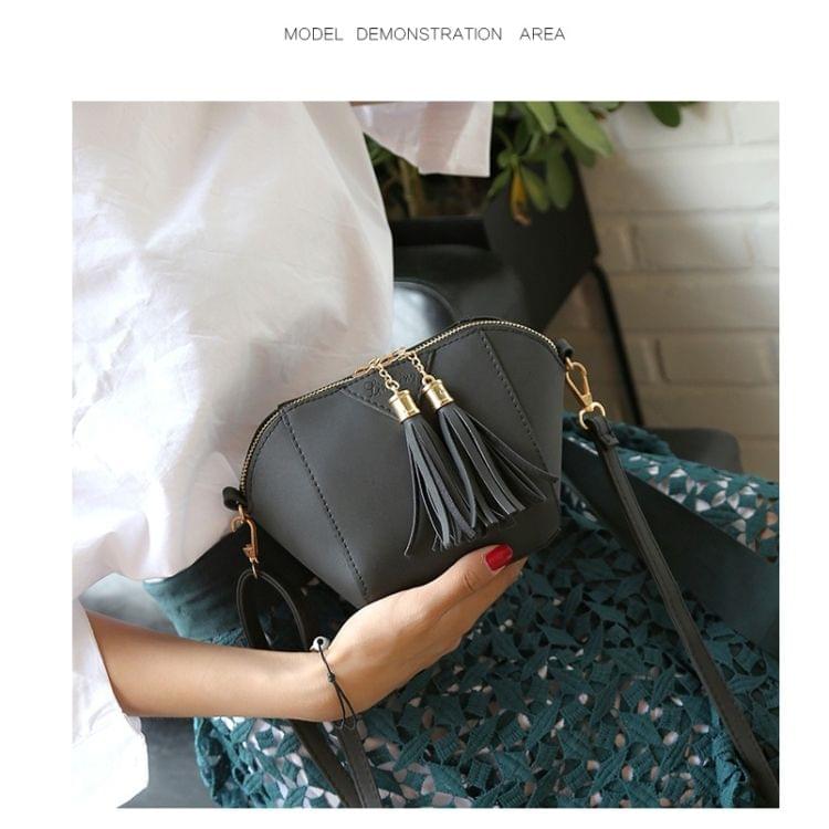 Casual PU Shoulder Bag Ladies Handbag Messenger Bag Shell Bag (Black)