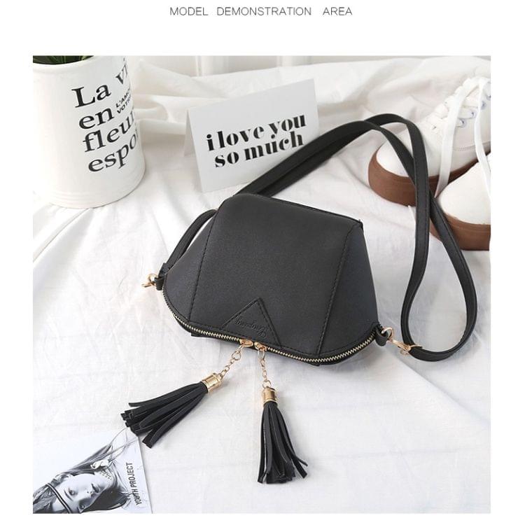 Casual PU Shoulder Bag Ladies Handbag Messenger Bag Shell Bag (Black)