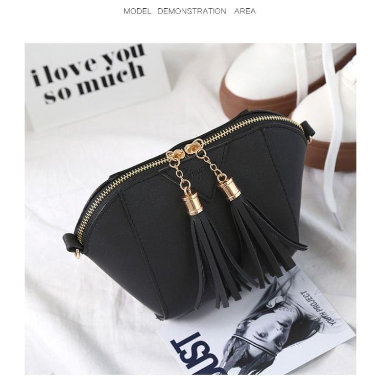 Casual PU Shoulder Bag Ladies Handbag Messenger Bag Shell Bag (Black)