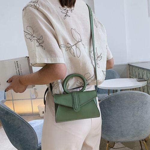 Big Ring Handle PU Leather Single Shoulder Bag Ladies Handbag Messenger Bag (Green)