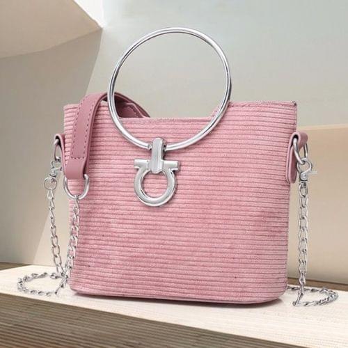 Fashion Bucket Style Multifunctional Single Shoulder Bag Ladies Handbag Chain Bag (Pink)