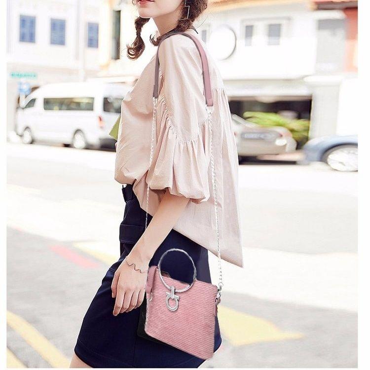 Fashion Bucket Style Multifunctional Single Shoulder Bag Ladies Handbag Chain Bag (Pink)