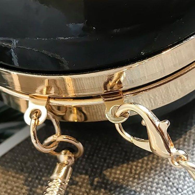 Heart-shaped glitter Glossy PU Leather Chain Single Shoulder Bag Ladies Handbag Messenger Bag (Red)