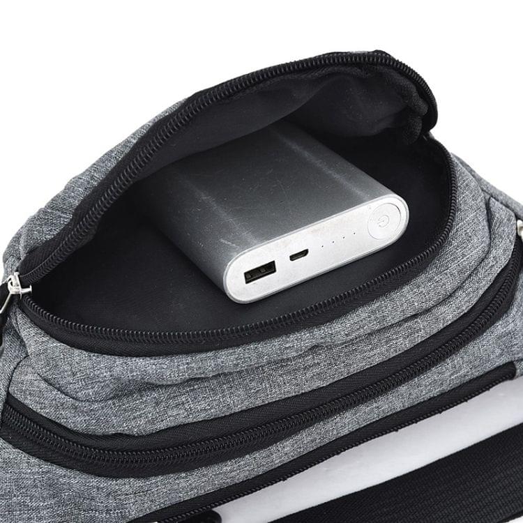 Pure Color Multi-function Pockets Waterproof Chest Bag Waist Crossbody Sports Bag (Black)