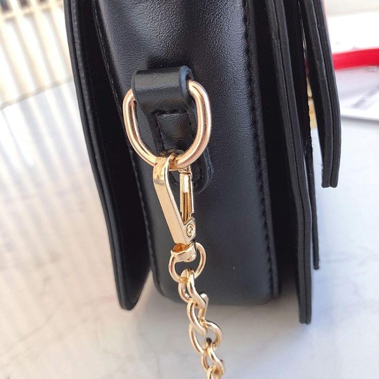 Lock Buckle Color Matching Single Shoulder Bag Small Square Bag Ladies Messenger Bag Handbag (Red)