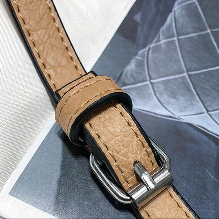 Leisure Fashion PU Leather Slant Shoulder Bag Handbag(Khaki)