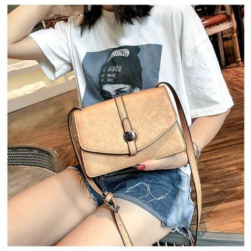 Leisure Fashion PU Leather Slant Shoulder Bag Handbag(Khaki)