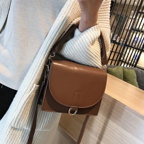 Leisure Fashion PU Leather Slant Shoulder Bag Handbag(Dark Brown)