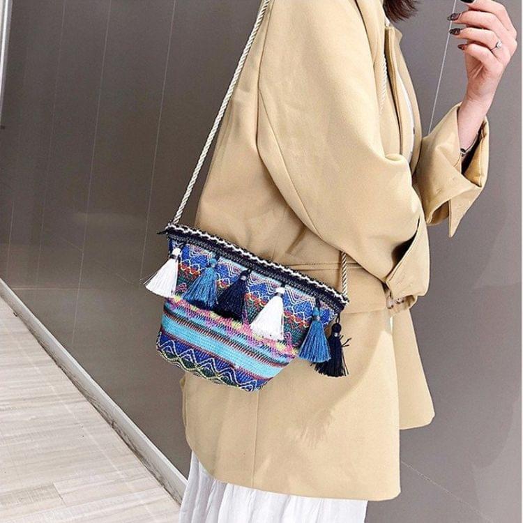Straw Tassel Single Shoulder Bag Ladies Handbag Messenger Bag (Colour)