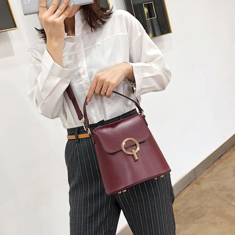Fahion Bucket Bag Single Shoulder Bag Ladies Messenger Bag Handbag (Red)