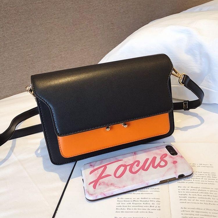 Casual PU shoulder bag color matching ladies handbag Messenger bag (Khaki)