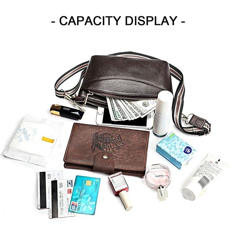 6025 Casual Litchi Texture Soft Face Genuine Leather Shoulder Shell Shape Bag for Ladies(Coffee)