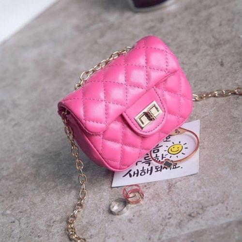 Children Crossbody Coin Tote Bag Purse Small Mini Square Bags(Rose Red)