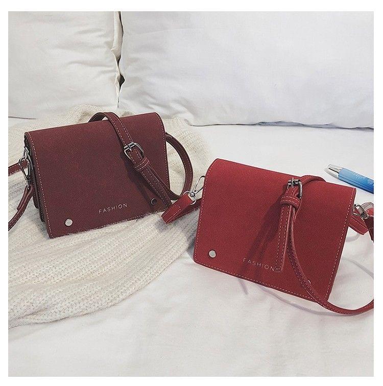 Matte Square Backpack Women Bag Fashion Sling Bag Single-Shoulder Bag(Wine Red)