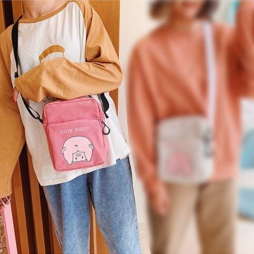 Cute Pig Pattern Single Shoulder Bag Handbag Messenger Bag (Pink)