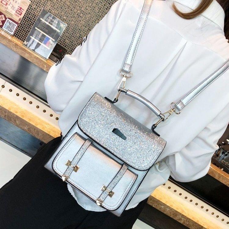 Sequin Multifunction Casual Single & Double Shoulders Bag Ladies Handbag Messenger Bag (Gray)