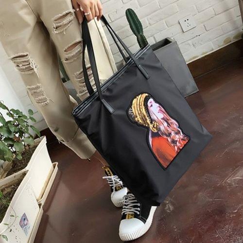 Leisure Fashion Nylon Shoulder Bag Handbag (Gold)