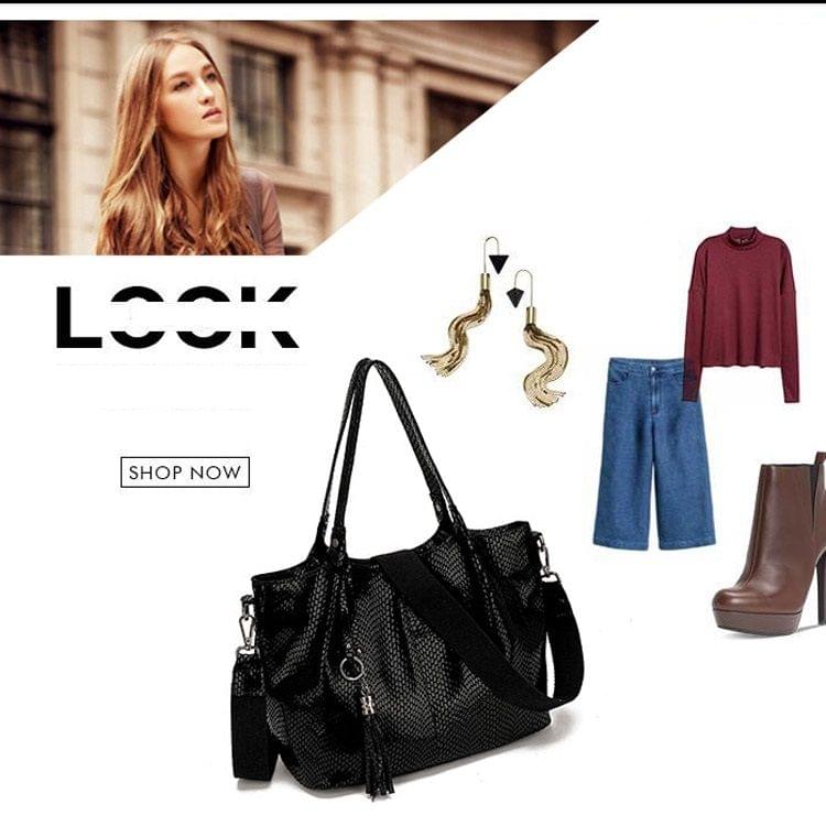 Snake Texture Fashion PU Leather Casual Shoulder Bag Messenger Bag Ladies Handbag (Wine Red)