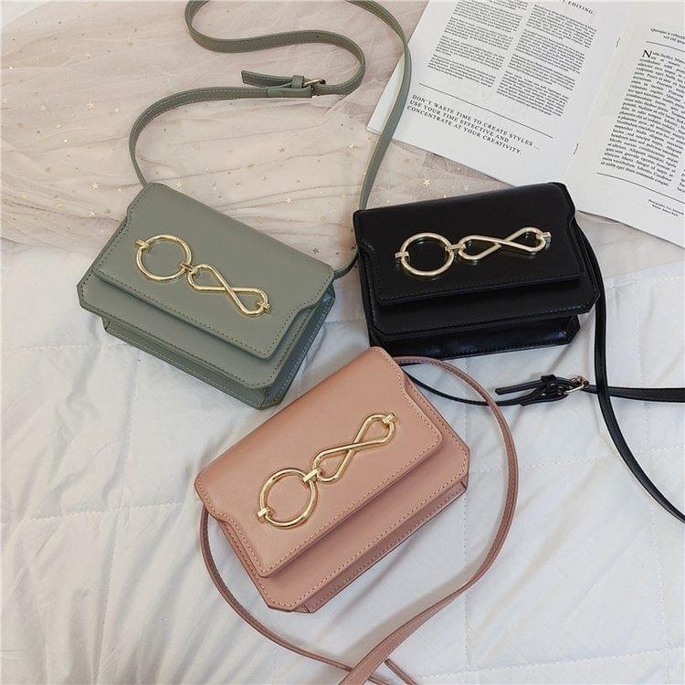 O Infinity Symbol PU Leather Single Shoulder Bag Ladies Handbag Messenger Bag (Pink)