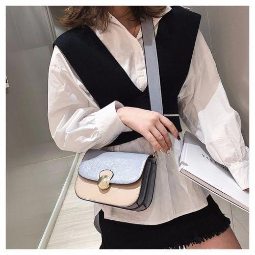 Color Matching Casual Small Square Bag Single Shoulder Bag Messenger Bag Handbag (Blue)