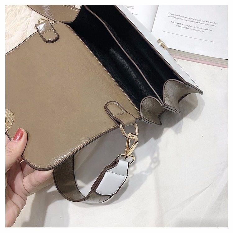 Color Matching Casual Small Square Bag Single Shoulder Bag Messenger Bag Handbag (Blue)