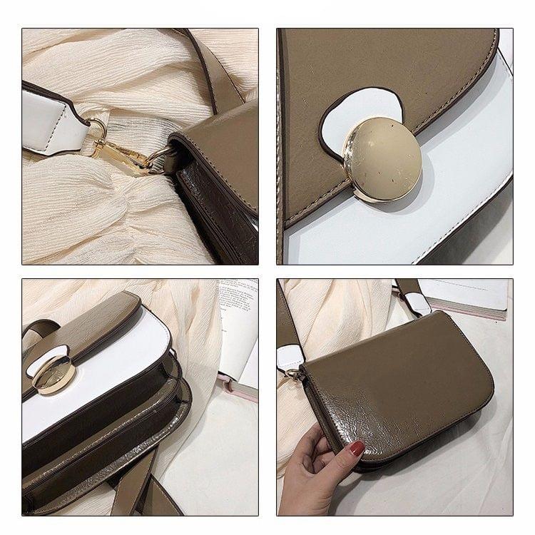 Color Matching Casual Small Square Bag Single Shoulder Bag Messenger Bag Handbag (Blue)