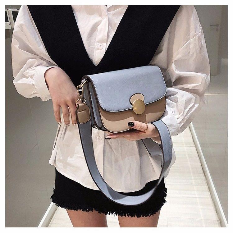 Color Matching Casual Small Square Bag Single Shoulder Bag Messenger Bag Handbag (Blue)
