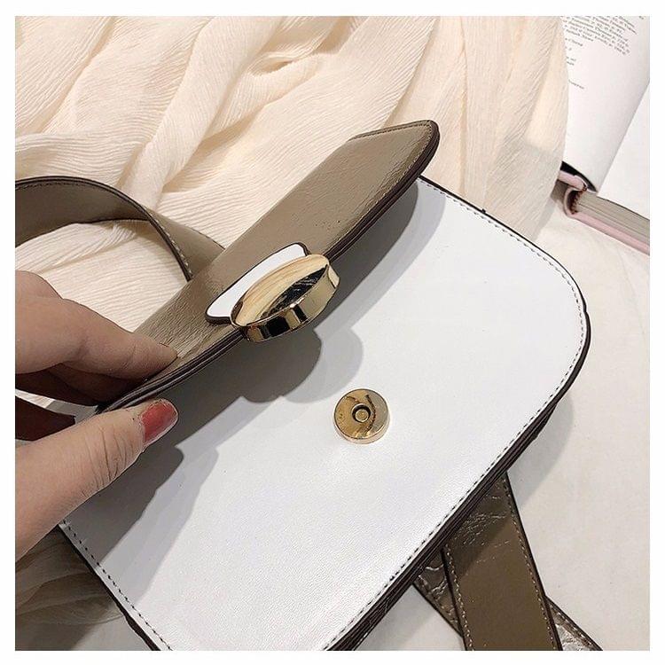 Color Matching Casual Small Square Bag Single Shoulder Bag Messenger Bag Handbag (Blue)