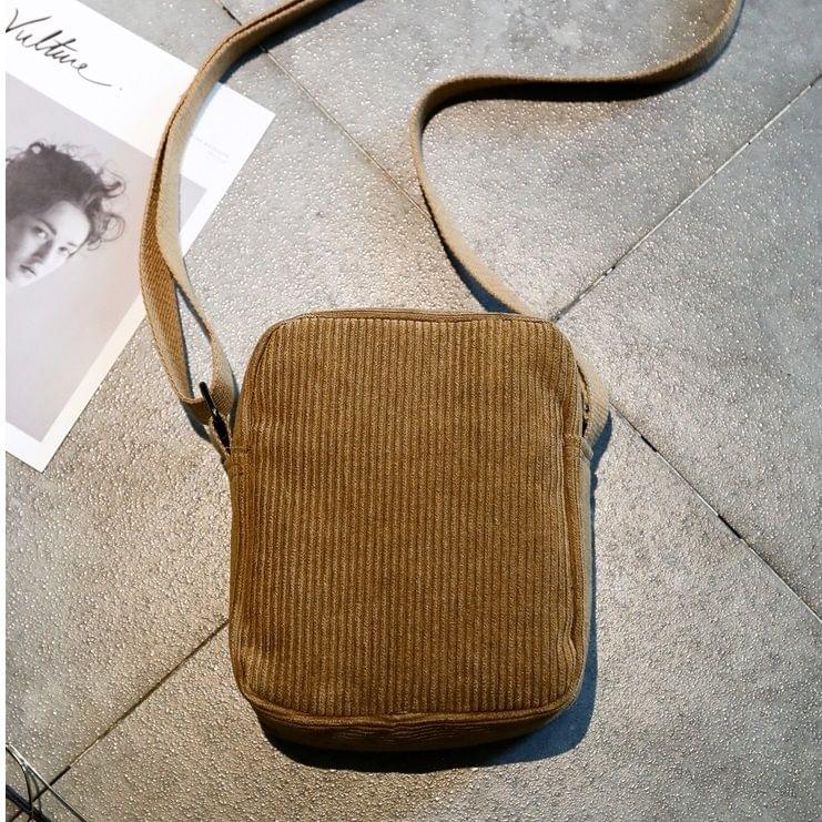 Corduroy Messenger Bag Fashion Plush Ladies Handbag Small Square Bag Mobile Phone Bag (Brown)