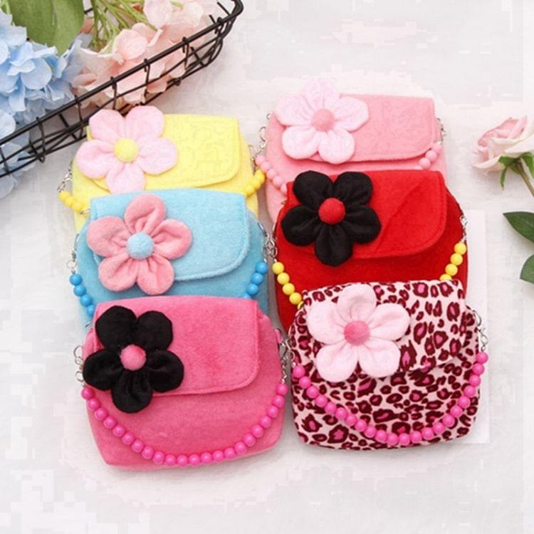 3 PCS Fashion Shoulder Bag Children Girls Princess Flower Messenger Handbag Lovely Purses(Red)