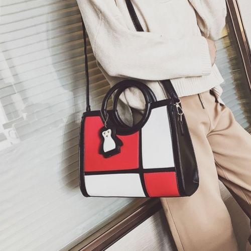 Matching Color PU Leather Single Shoulder Bag Ladies Handbag Messenger Bag (Red)