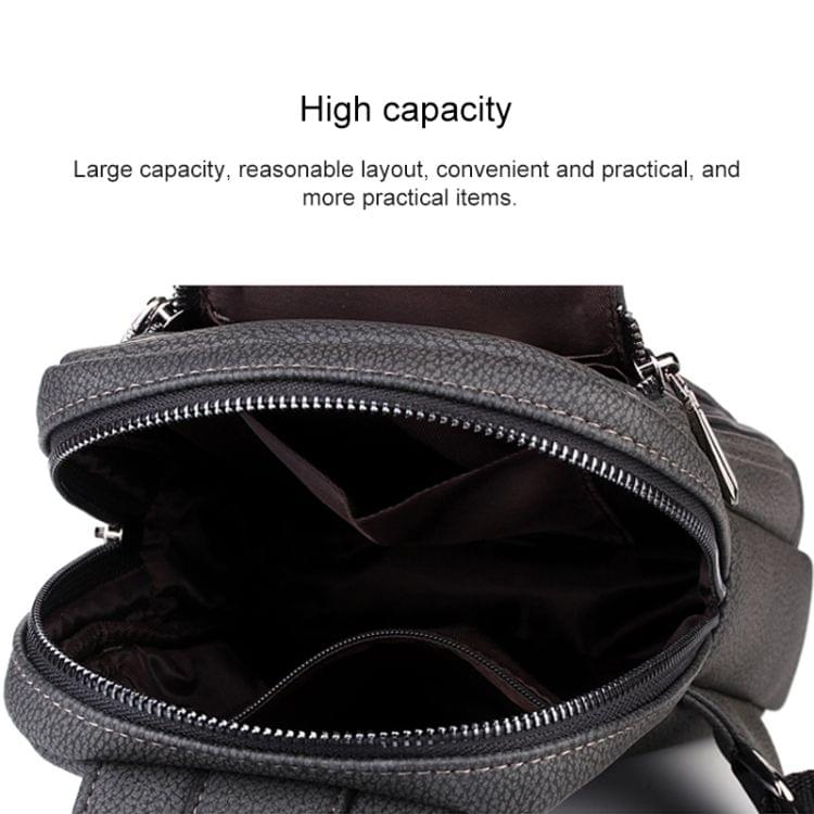 18060 Multifunctional Sports Leisure Single Shoulder Bag Men Chest Bag (Black)