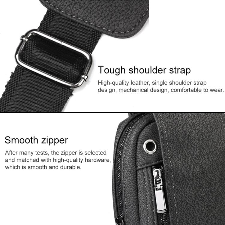 18060 Multifunctional Sports Leisure Single Shoulder Bag Men Chest Bag (Black)