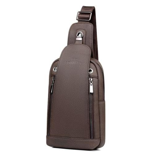 18060 Multifunctional Sports Leisure Single Shoulder Bag Men Chest Bag (Brown)